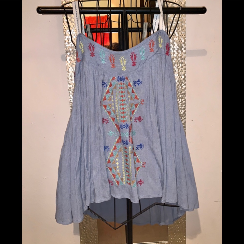 💜💛Boho tank top, embroidered and cute! 🧡💚